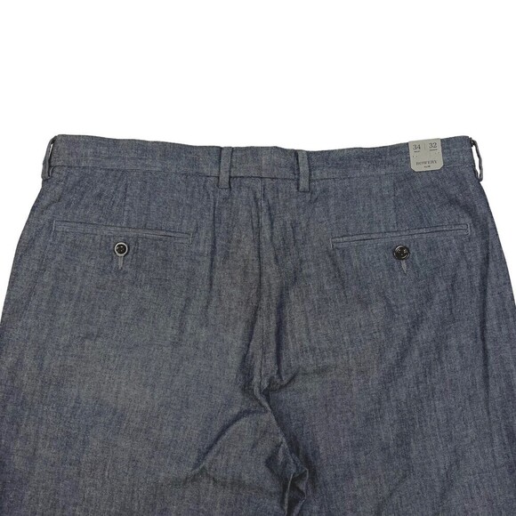 NWT J. Crew Men's Bowery Slim Fit Chambray Pants Chino Blue 34x32 - Picture 4 of 14